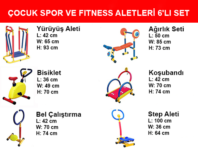 2. KAMPANYA  - OCUK SPOR VE FTNESS ALETLER 6'LI SET